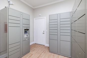 Smart parcel package lockers at clear creak meadows.